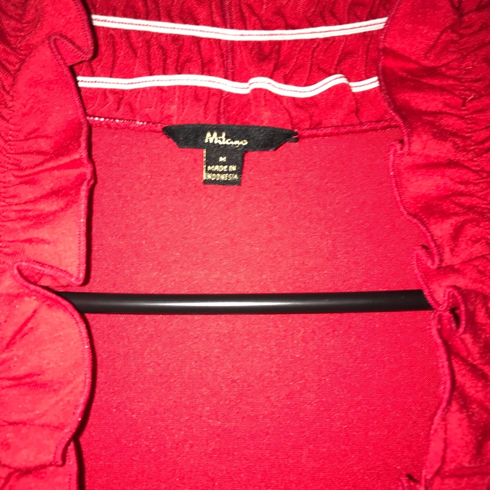 Red Ruffle Open Cardigan - Picture 4 of 8